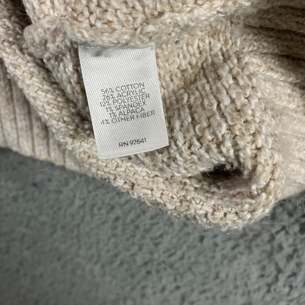 J Jill Sweater Women Large V Neck Speckled Knit‎ Long Sleeve Beige Minimalist - Picture 10 of 12